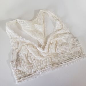 Victoria's Secret White Lace Bralette Bra Racer Back Small